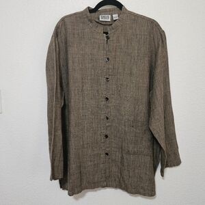 Chico's Design Asian inspired 100% linen jacket